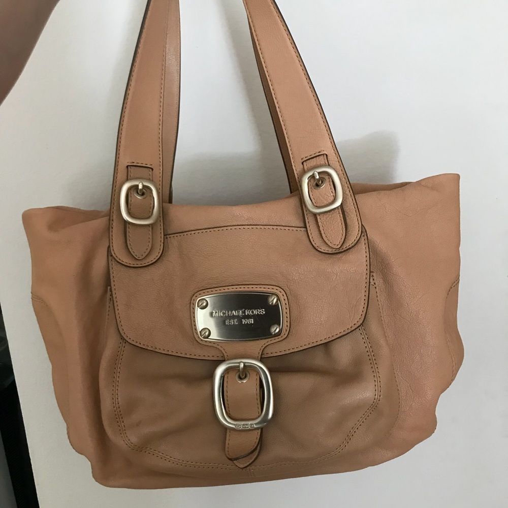 Camel Color Michael Kors Leather Shoulder Bag